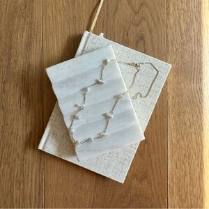 Kendra Scott Krissa Short Strand Necklace in Baroque Pearl, Silver Tone